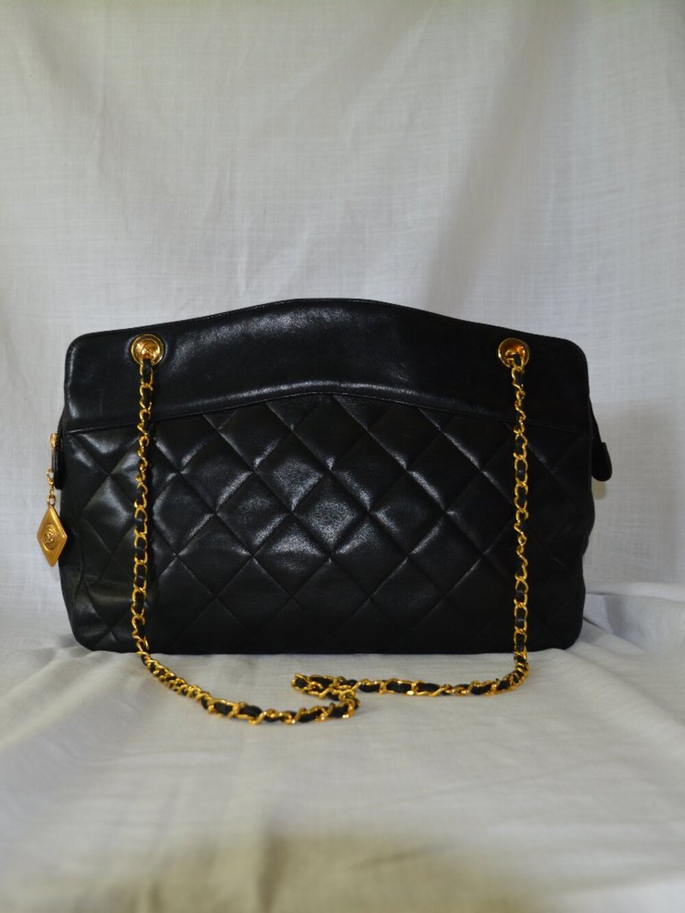 Vintage Chanel Quilted Caviar Shoulder Bag